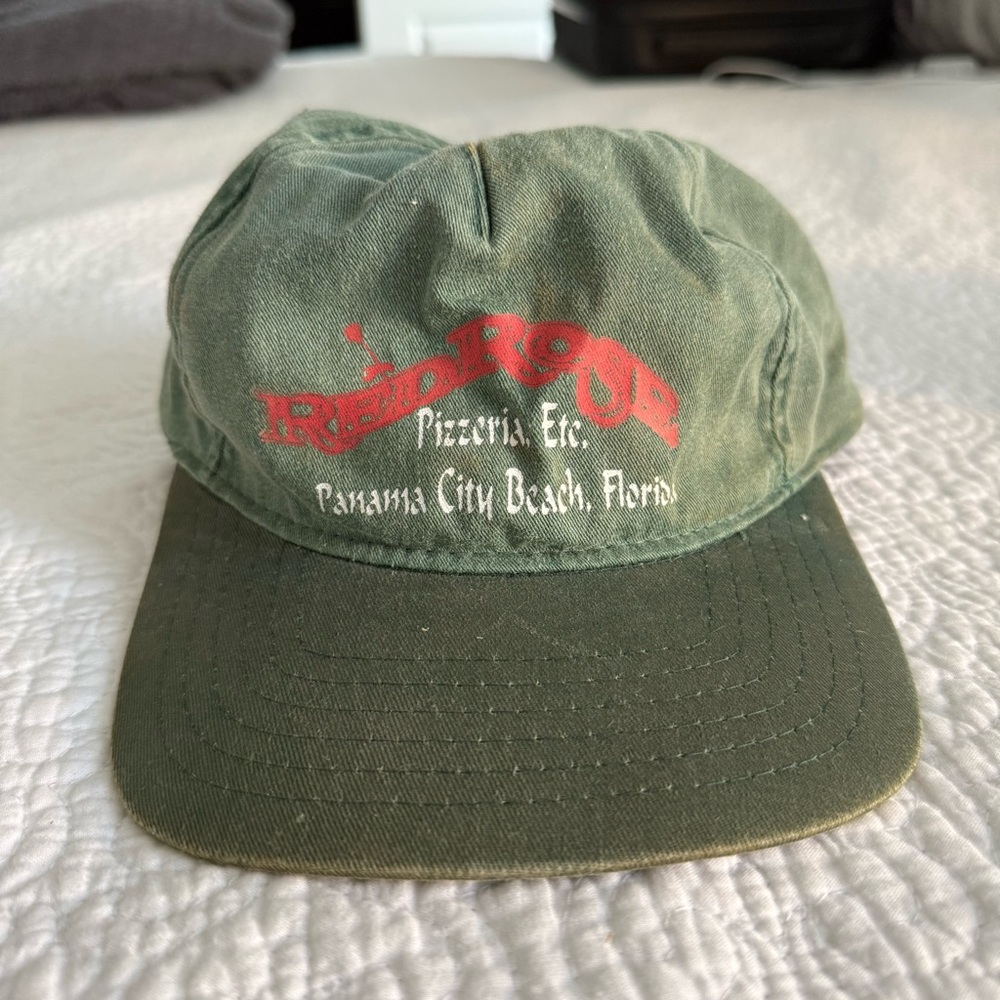 90s Vintage Red Rose Pizzeria Hat Panama City Beach Florida Souvenir Cap 1990s